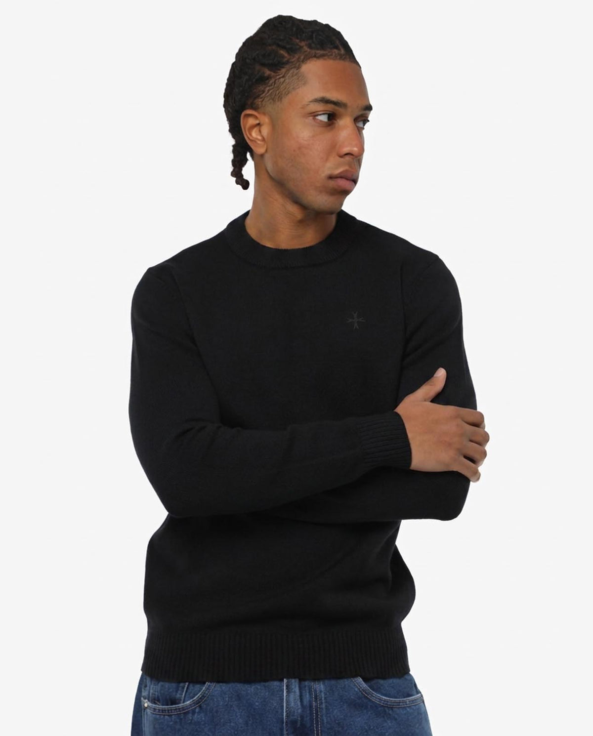 Maglia girocollo con ricamo in tono