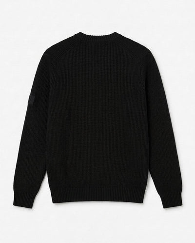 Maglia girocollo manica raglan con patch ricamato