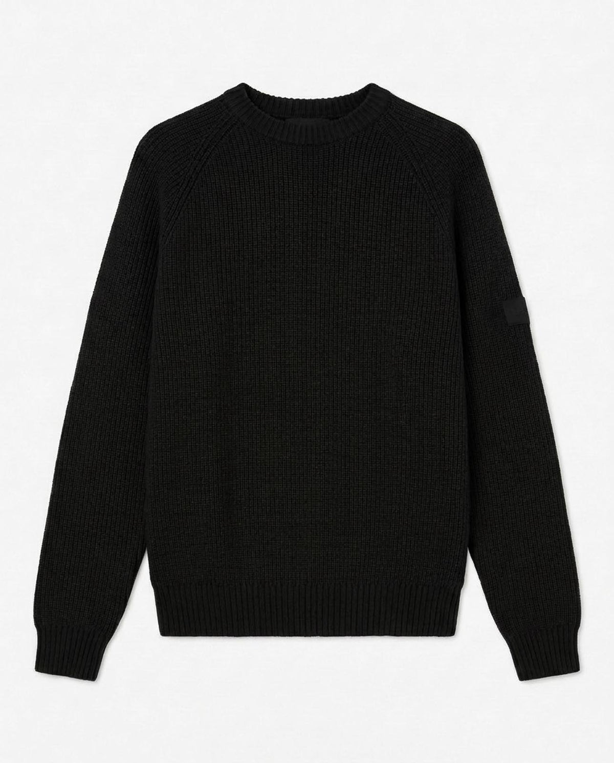 Maglia girocollo manica raglan con patch ricamato