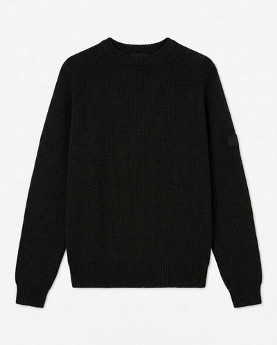 Maglia girocollo manica raglan con patch ricamato