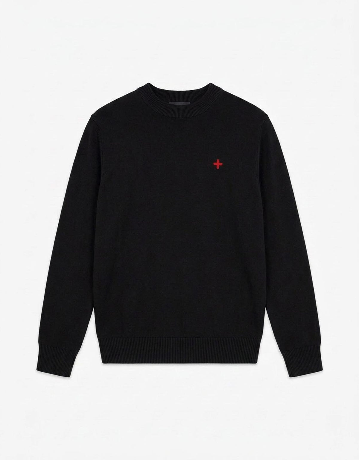 Maglia mezzo collo in viscosa con ricamo a contrasto