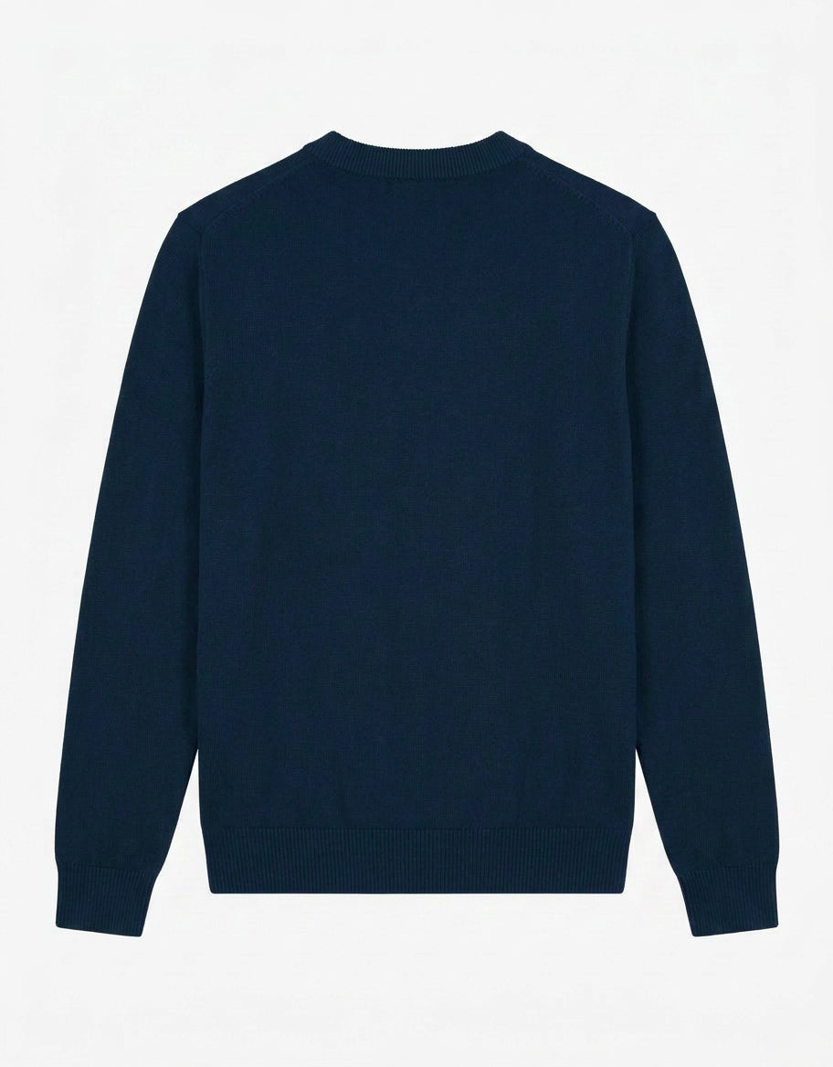 Maglia mezzo collo in viscosa con ricamo a contrasto