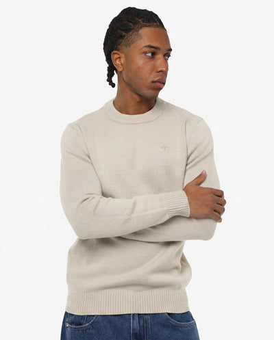 Maglia girocollo con ricamo in tono