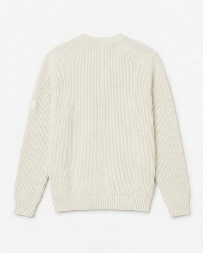 Maglia girocollo manica raglan con patch ricamato
