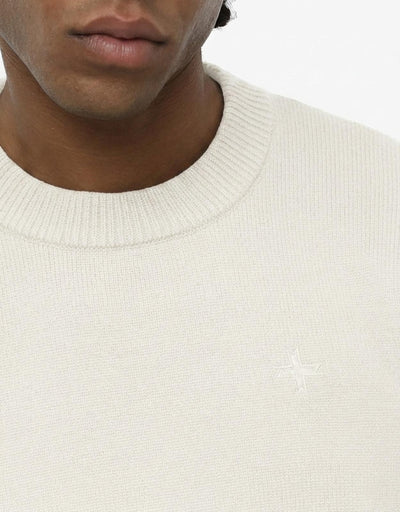 Maglia girocollo con ricamo in tono