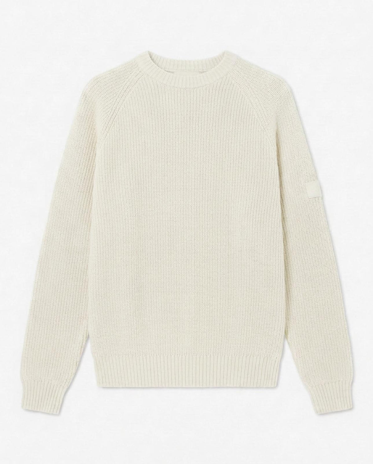 Maglia girocollo manica raglan con patch ricamato