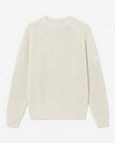 Maglia girocollo manica raglan con patch ricamato