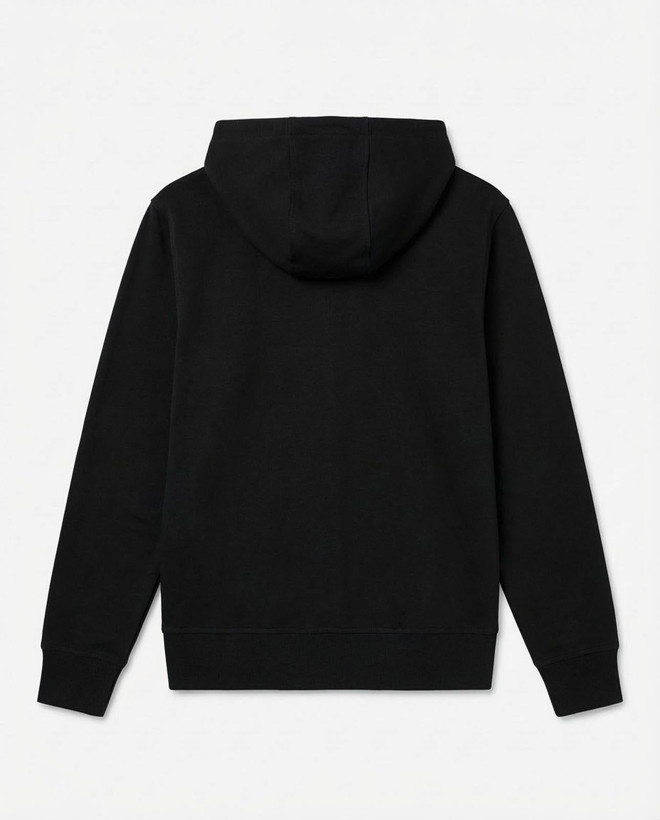 Felpa zip con cappuccio, logo ricamato lato cuore. Polso e fondo a coste