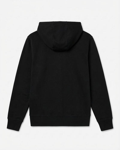 Felpa zip con cappuccio, logo ricamato lato cuore. Polso e fondo a coste