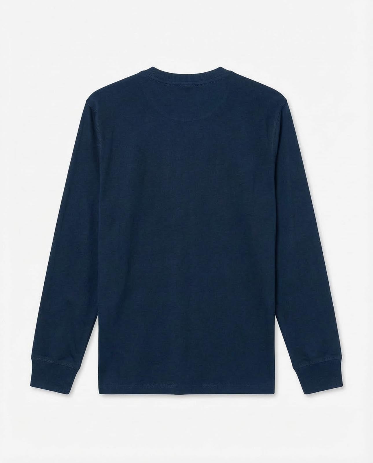 T-shirt manica lunga, logo frontale stampato, collo e polsi a coste