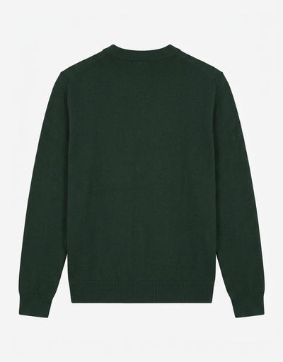 Maglia mezzo collo in viscosa con ricamo a contrasto