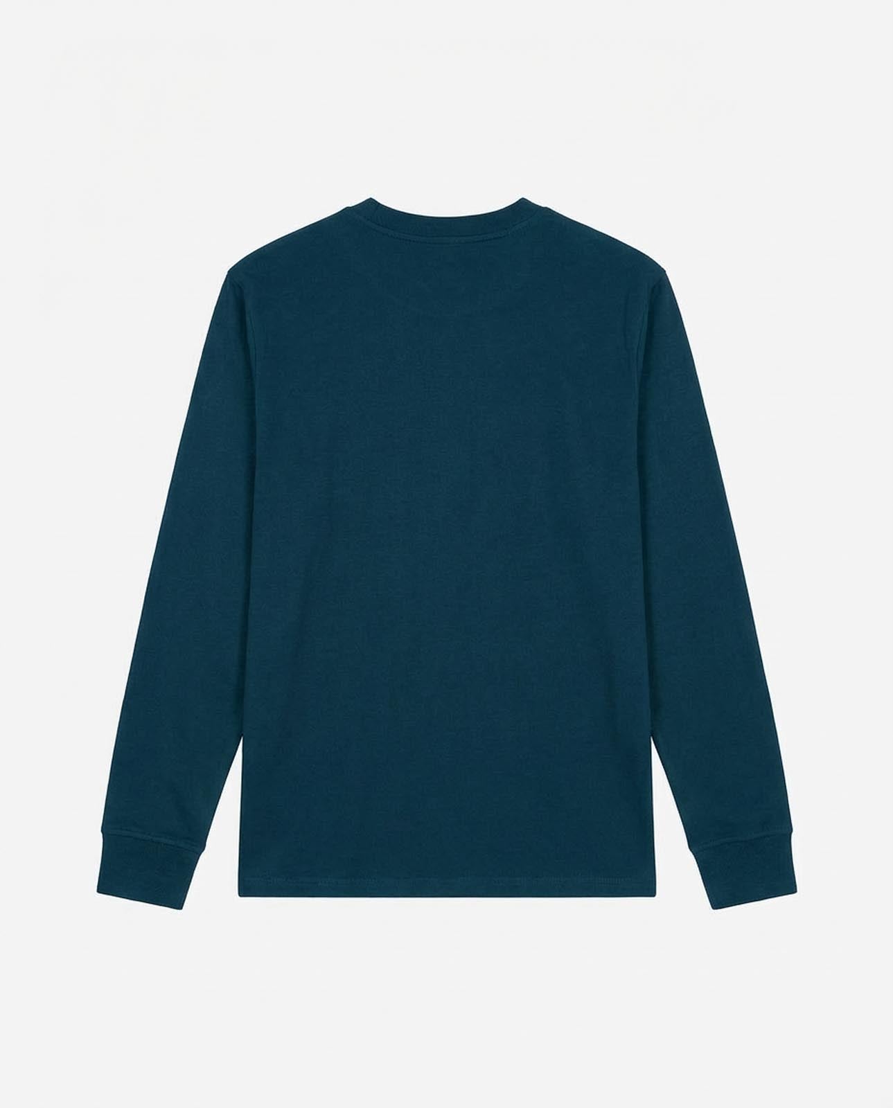 T-shirt manica lunga, logo lato cuore ricamato, collo e polsi a coste