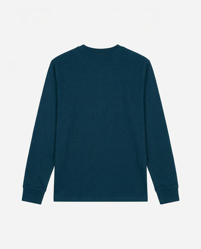 T-shirt manica lunga, logo lato cuore ricamato, collo e polsi a coste