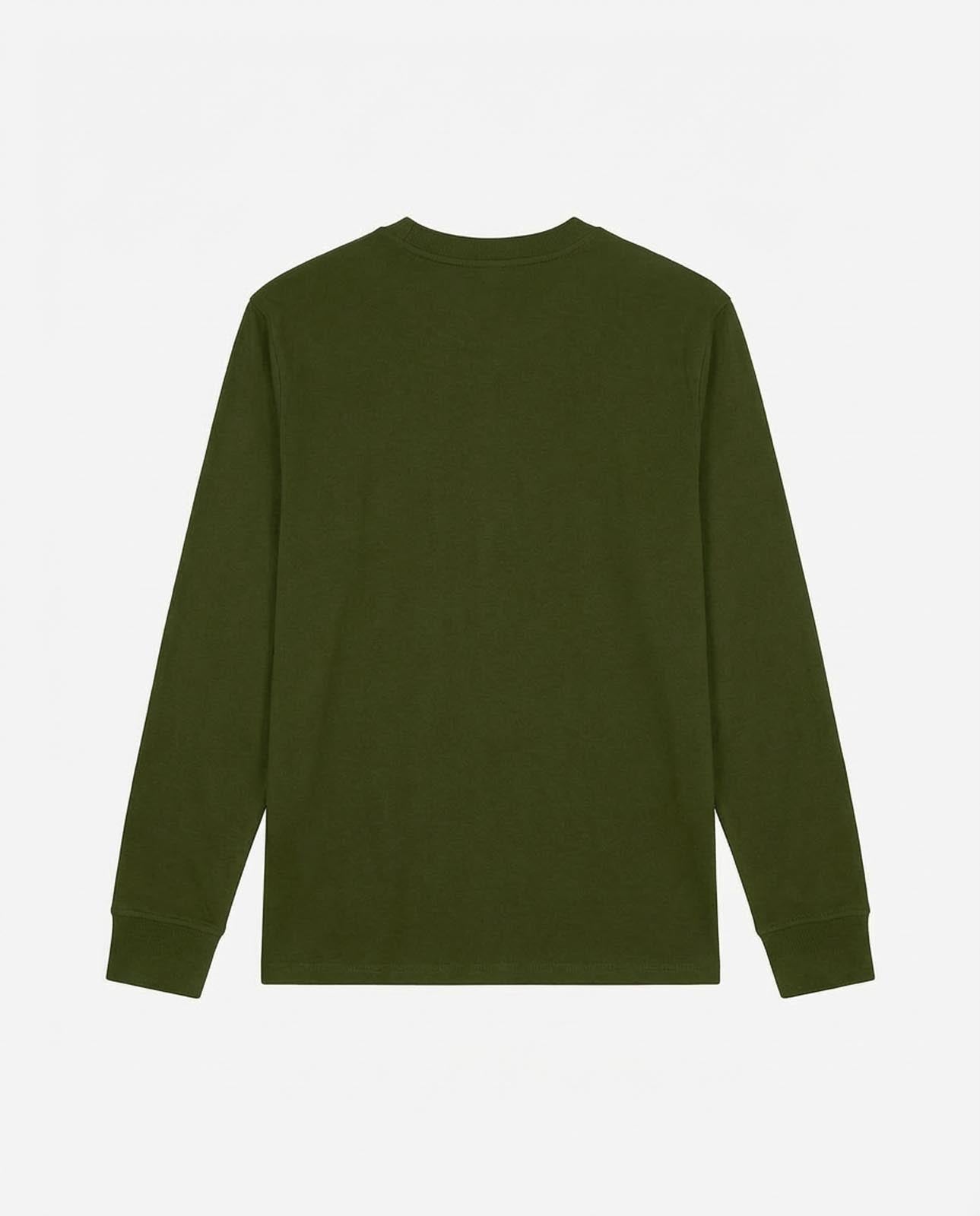 T-shirt manica lunga, logo lato cuore ricamato, collo e polsi a coste