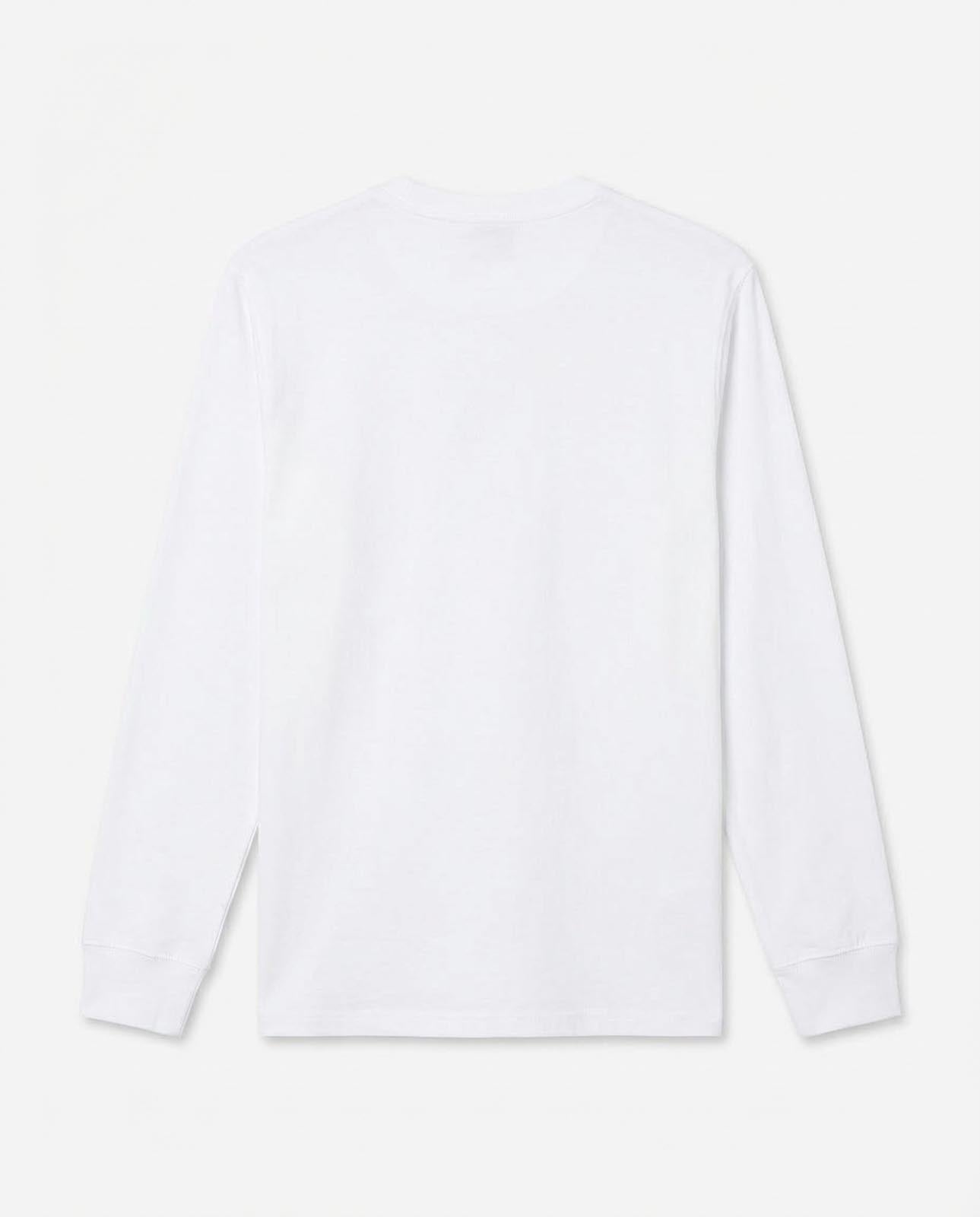 T-shirt manica lunga, logo frontale stampato, collo e polsi a coste