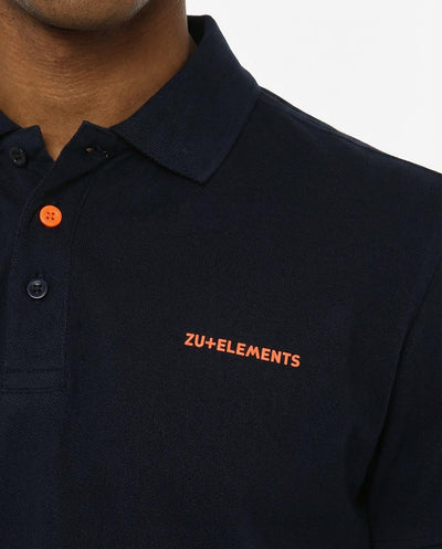 Polo in piquet con profili fluo e logo stampato lato cuore