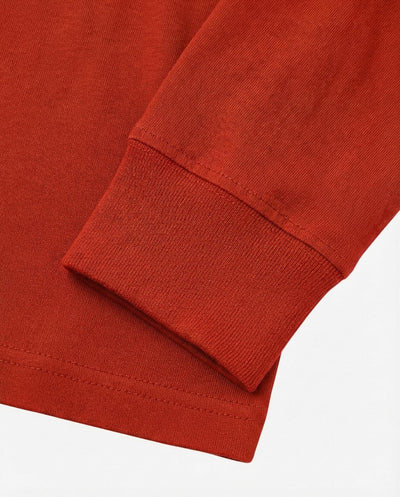 T-shirt manica lunga, logo lato cuore ricamato, collo e polsi a coste