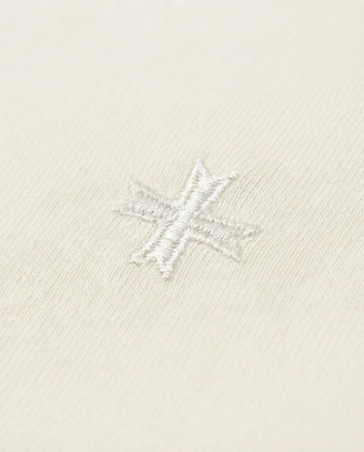 T-shirt girocollo maniche corte con micrologo ricamato