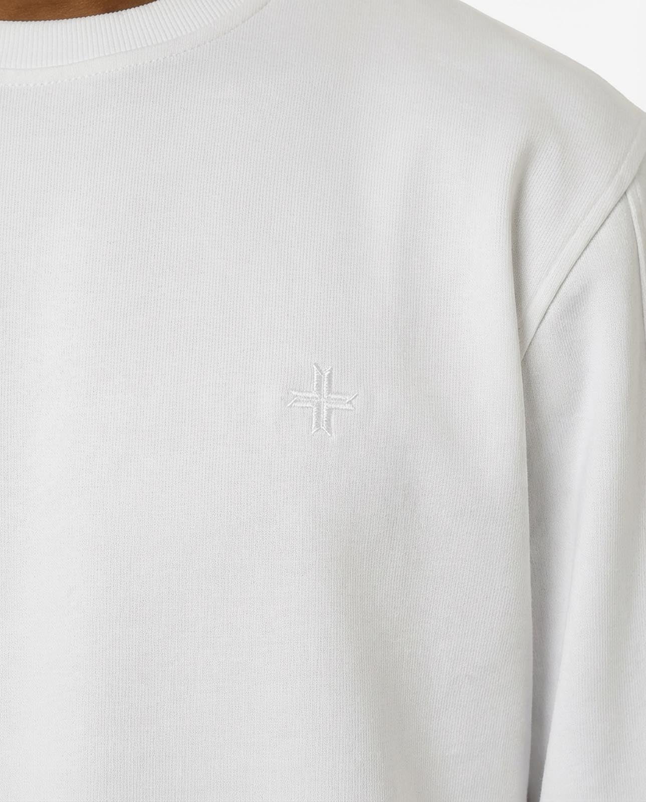 Felpa girocollo con logo ricamato lato cuore