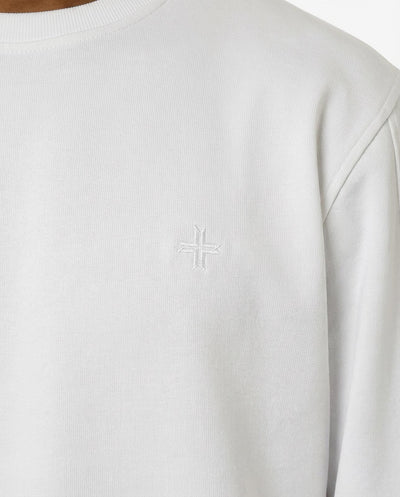 Felpa girocollo con logo ricamato lato cuore