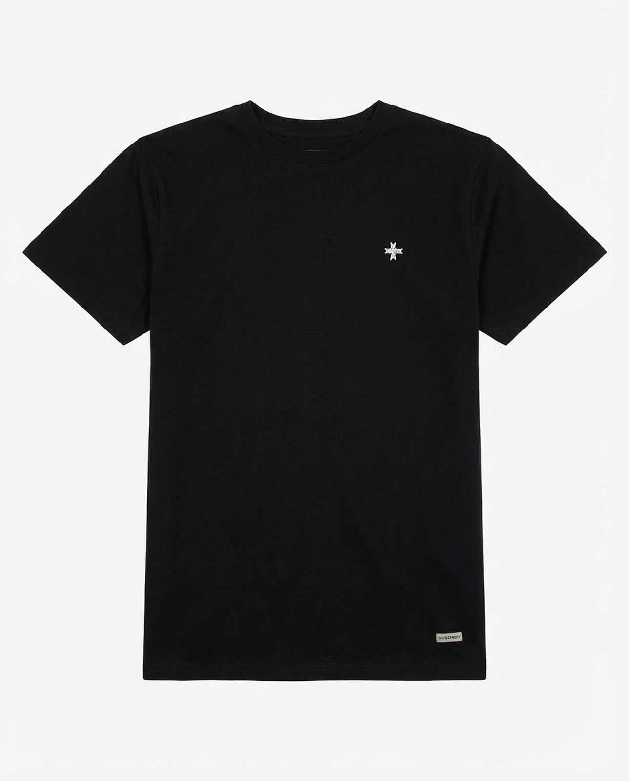 T-shirt girocollo maniche corte con micrologo ricamato