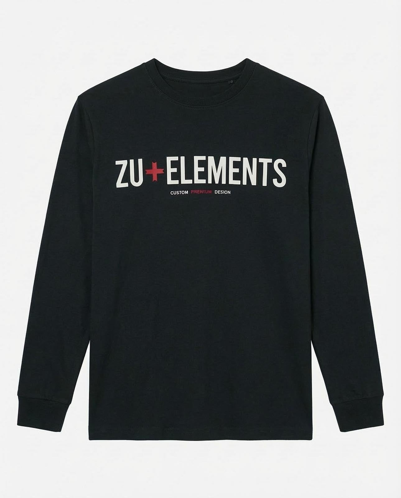 T-shirt manica lunga, logo frontale stampato, collo e polsi a coste