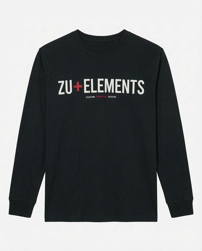 T-shirt manica lunga, logo frontale stampato, collo e polsi a coste