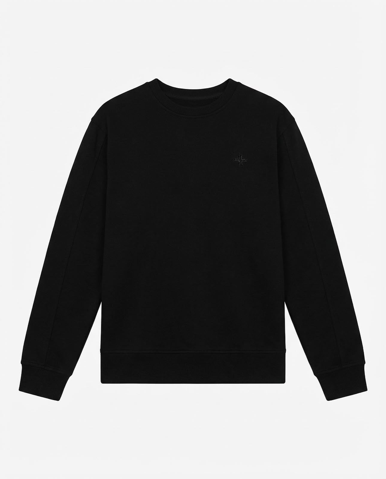 Felpa girocollo con logo ricamato lato cuore