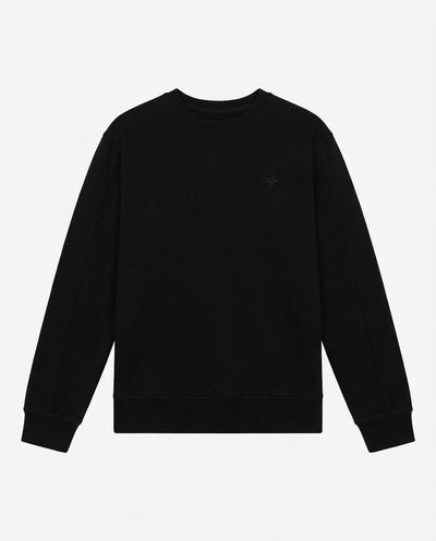 Felpa girocollo con logo ricamato lato cuore