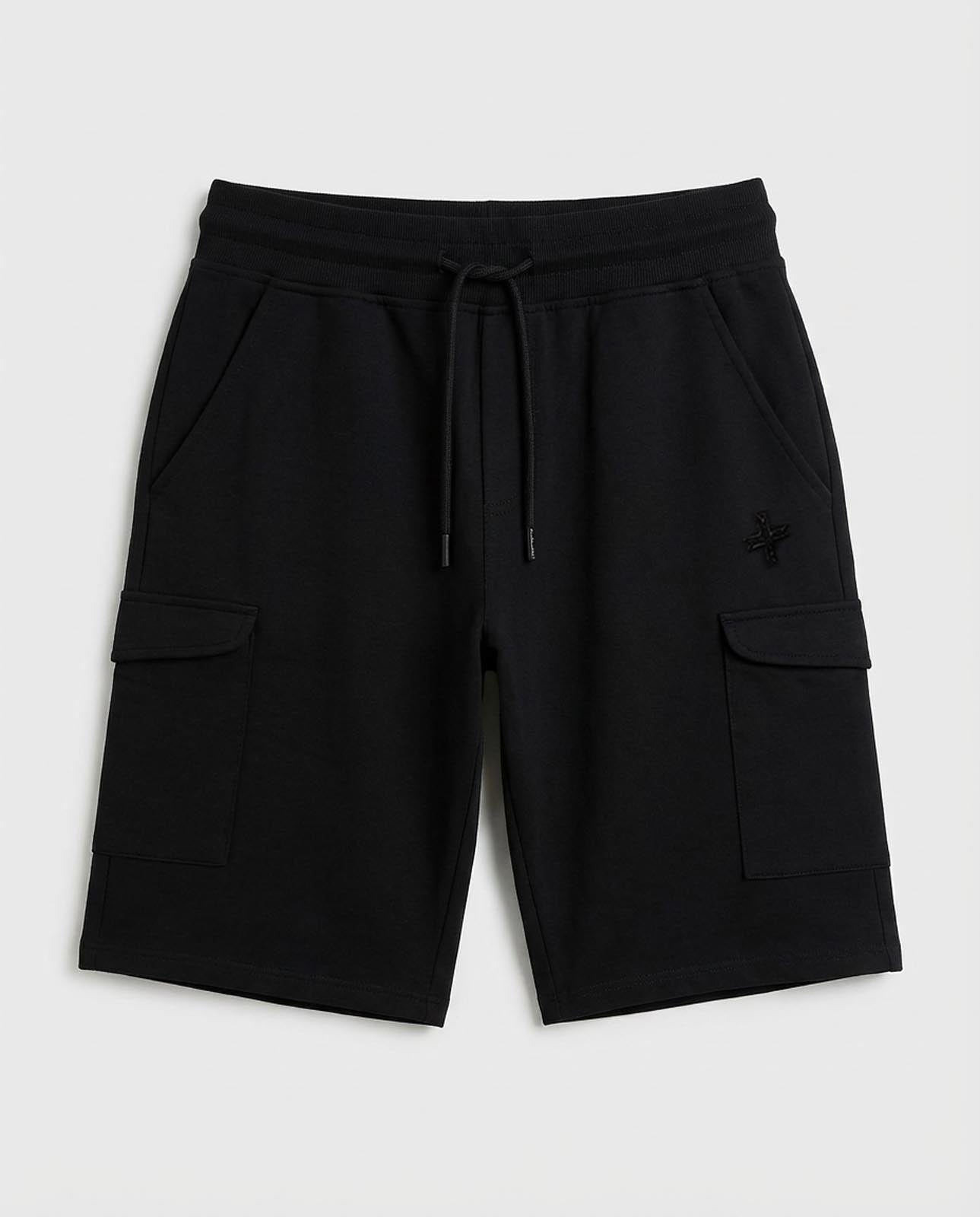 Bermuda in felpa con logo ricamato sul davanti