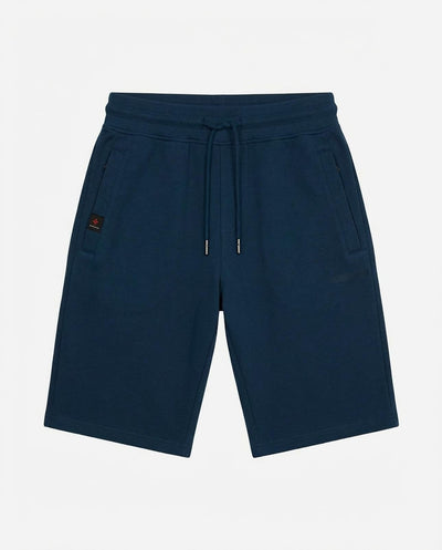 Bermuda felpa in piquet, tasche con zip, stampa laterale