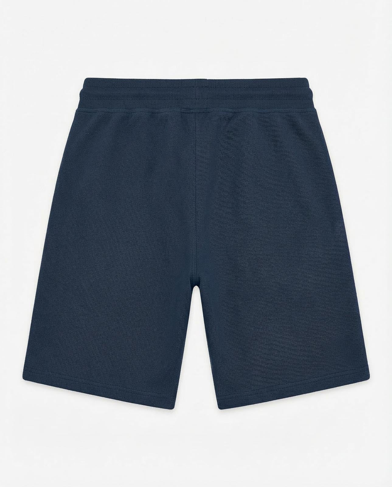 Bermuda felpa in piquet, tasche con zip, stampa laterale