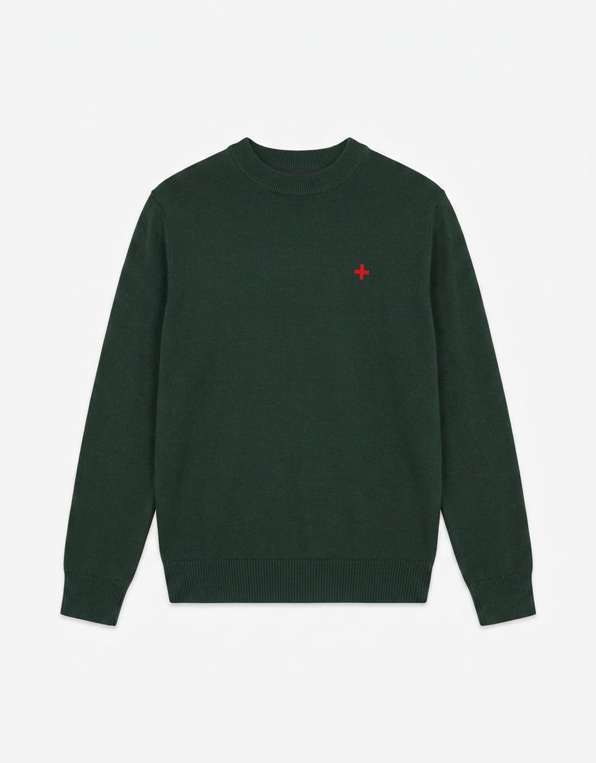 Maglia mezzo collo in viscosa con ricamo a contrasto