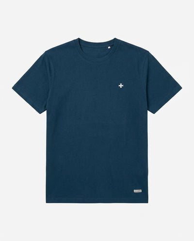 T-shirt girocollo maniche corte con micrologo ricamato