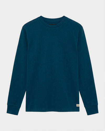 T-shirt manica lunga, logo lato cuore ricamato, collo e polsi a coste