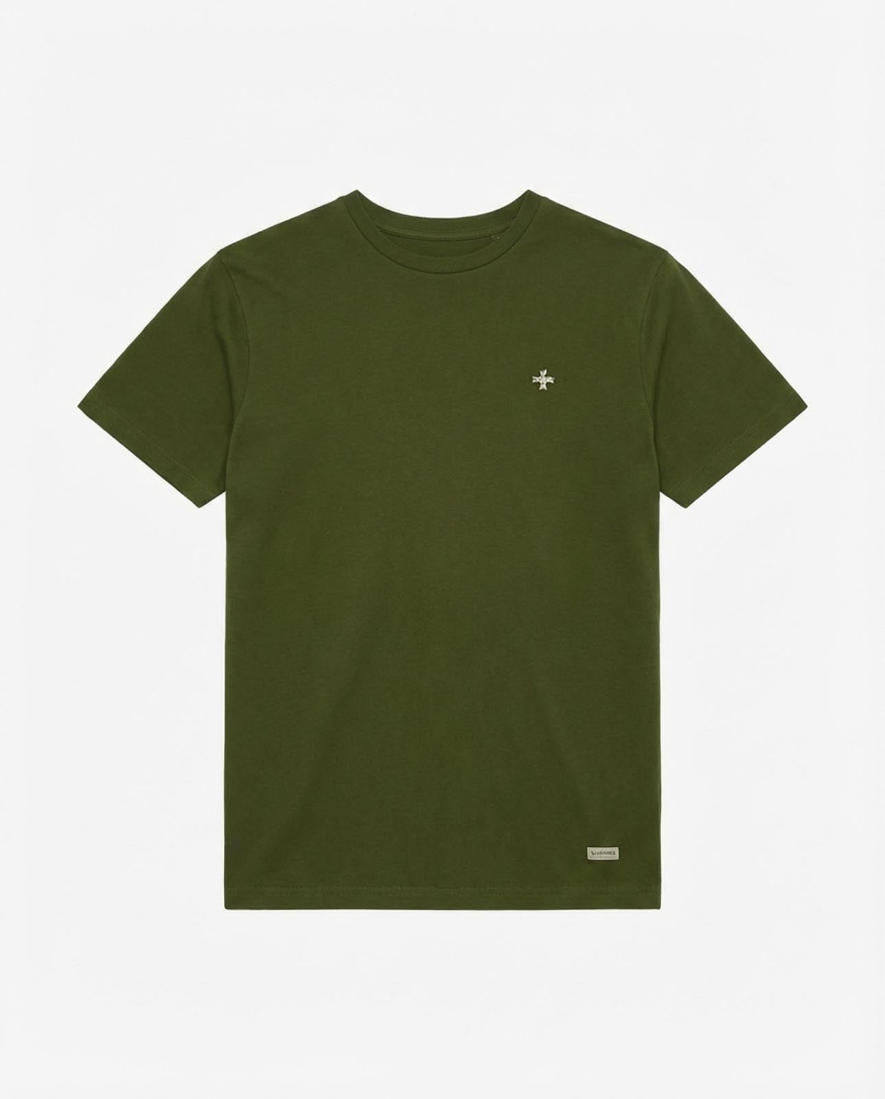 T-shirt girocollo maniche corte con micrologo ricamato