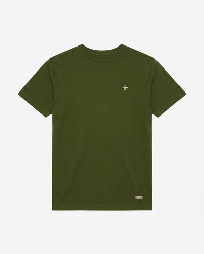 T-shirt girocollo maniche corte con micrologo ricamato