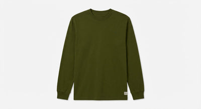 T-shirt manica lunga, logo lato cuore ricamato, collo e polsi a coste