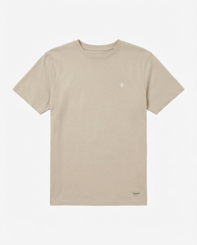 T-shirt girocollo maniche corte con micrologo ricamato