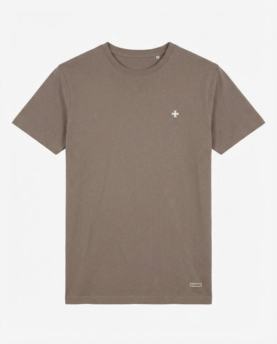 T-shirt girocollo maniche corte con micrologo ricamato