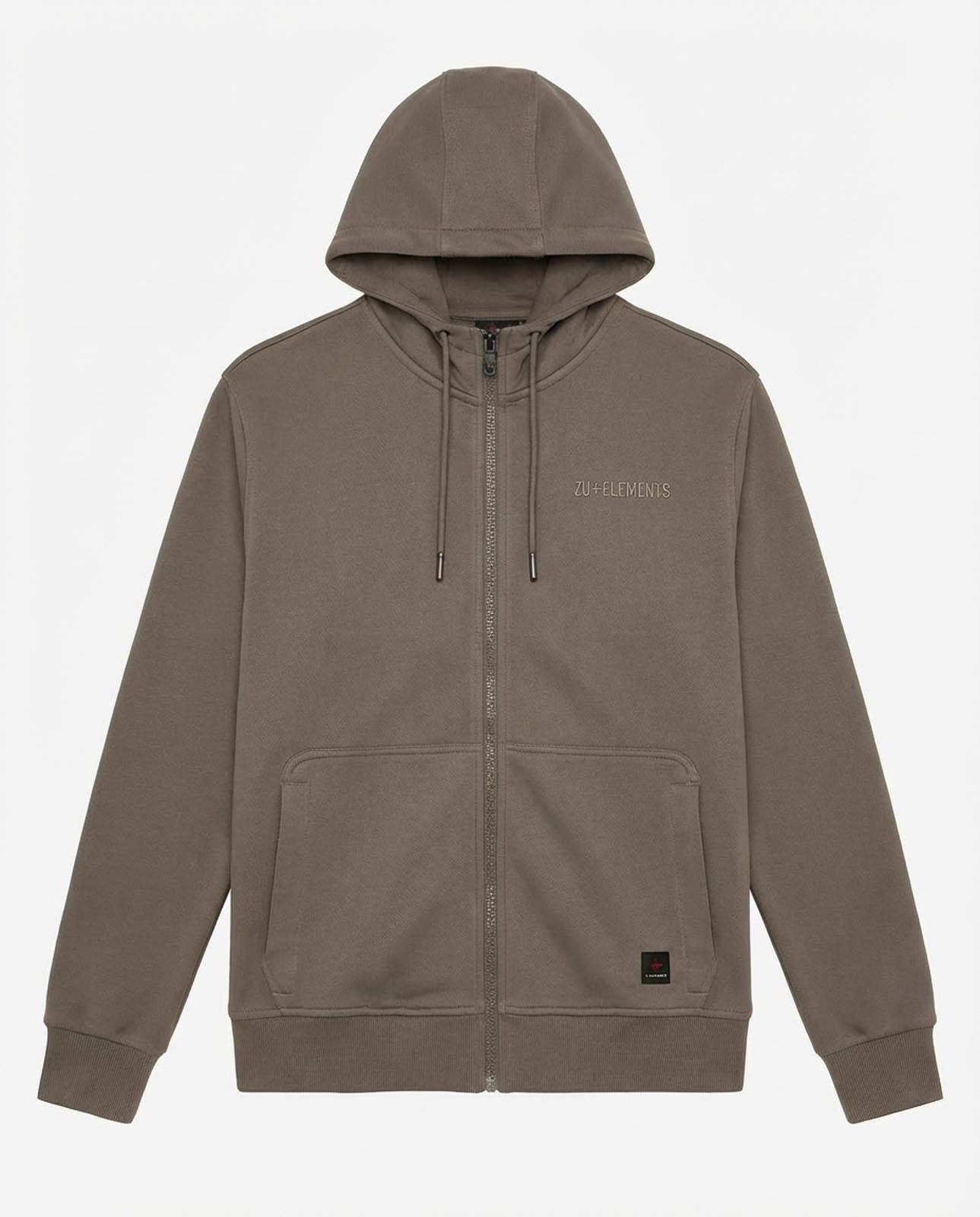 Felpa zip con cappuccio in piquet e tasche con zip