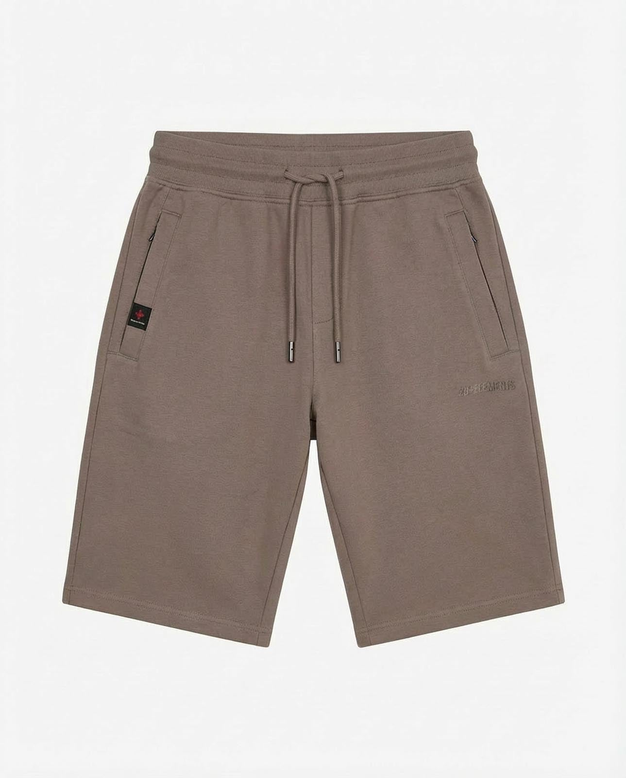 Bermuda felpa in piquet, tasche con zip, stampa laterale