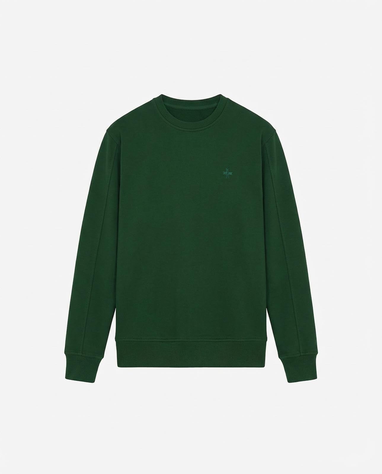 Felpa girocollo con logo ricamato lato cuore