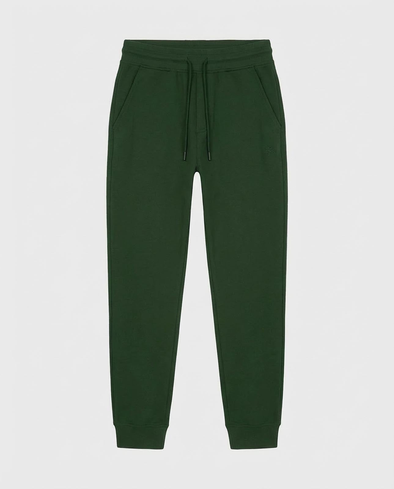 Pantaloni felpa con logo ricamato sul davanti, vita e fondo a coste