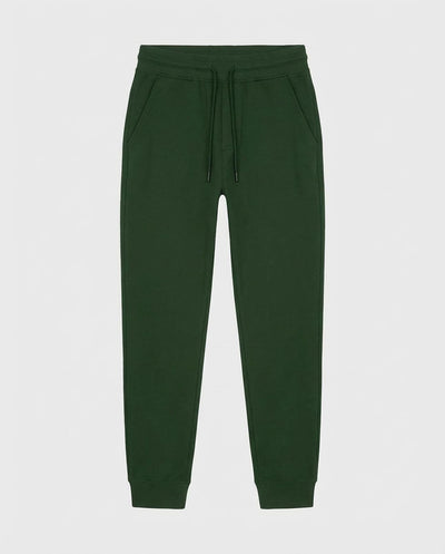 Pantaloni felpa con logo ricamato sul davanti, vita e fondo a coste