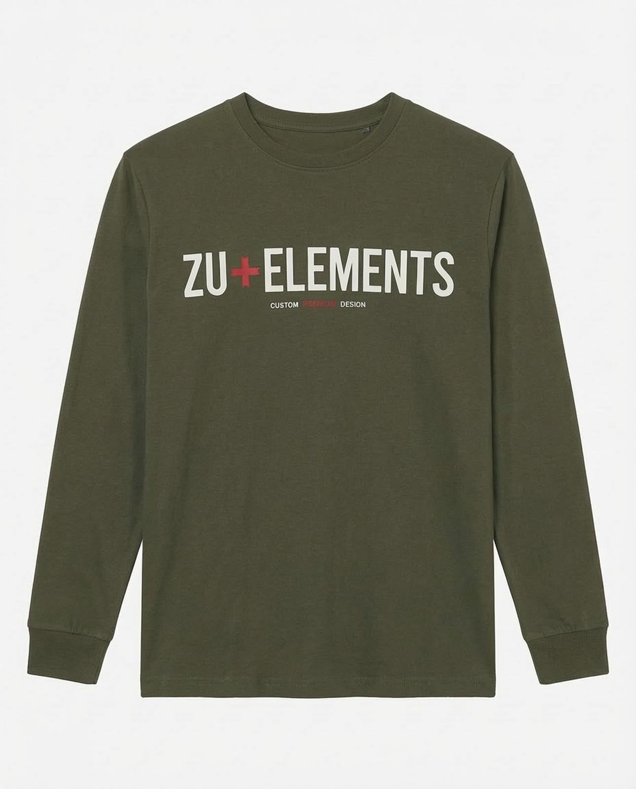 T-shirt manica lunga, logo frontale stampato, collo e polsi a coste