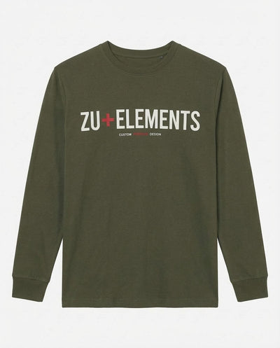 T-shirt manica lunga, logo frontale stampato, collo e polsi a coste