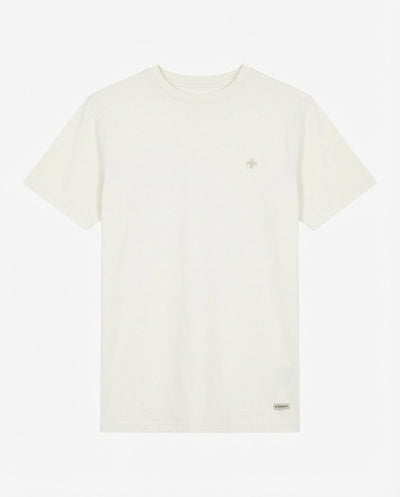 T-shirt girocollo maniche corte con micrologo ricamato