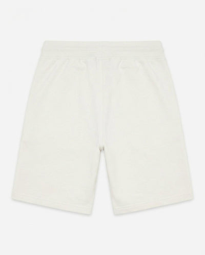 Bermuda felpa in piquet, tasche con zip, stampa laterale