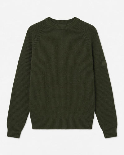 Maglia girocollo manica raglan con patch ricamato